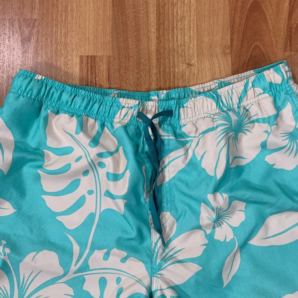 Quiksilver Waterman Board Shorts Mens Extra Large Green Floral Drawstring Beach